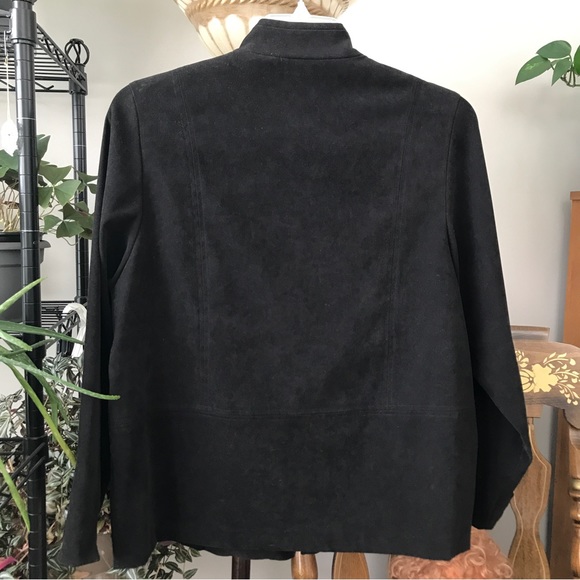 Micro Suede Zip Front Jacket or Blazer w/Zipper Pockets - Picture 5 of 7